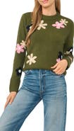 CeCe Floral Crewneck Sweater