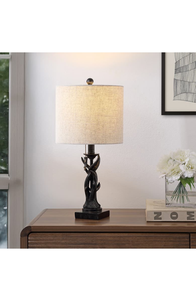 JONATHAN Y Gaston Resin Mini LED Table Lamp, Alternate, color, Antique Black