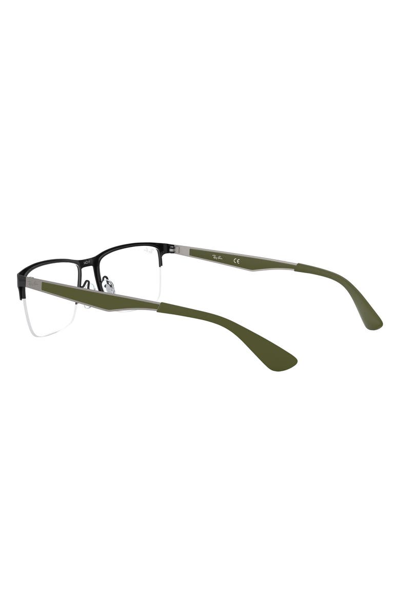 Ray-Ban 56mm Rectangle Semi Rimless Optical Glasses, Alternate, color,