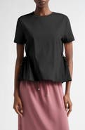 Herno Drawcord Detail Taffeta Panel Cotton T-Shirt