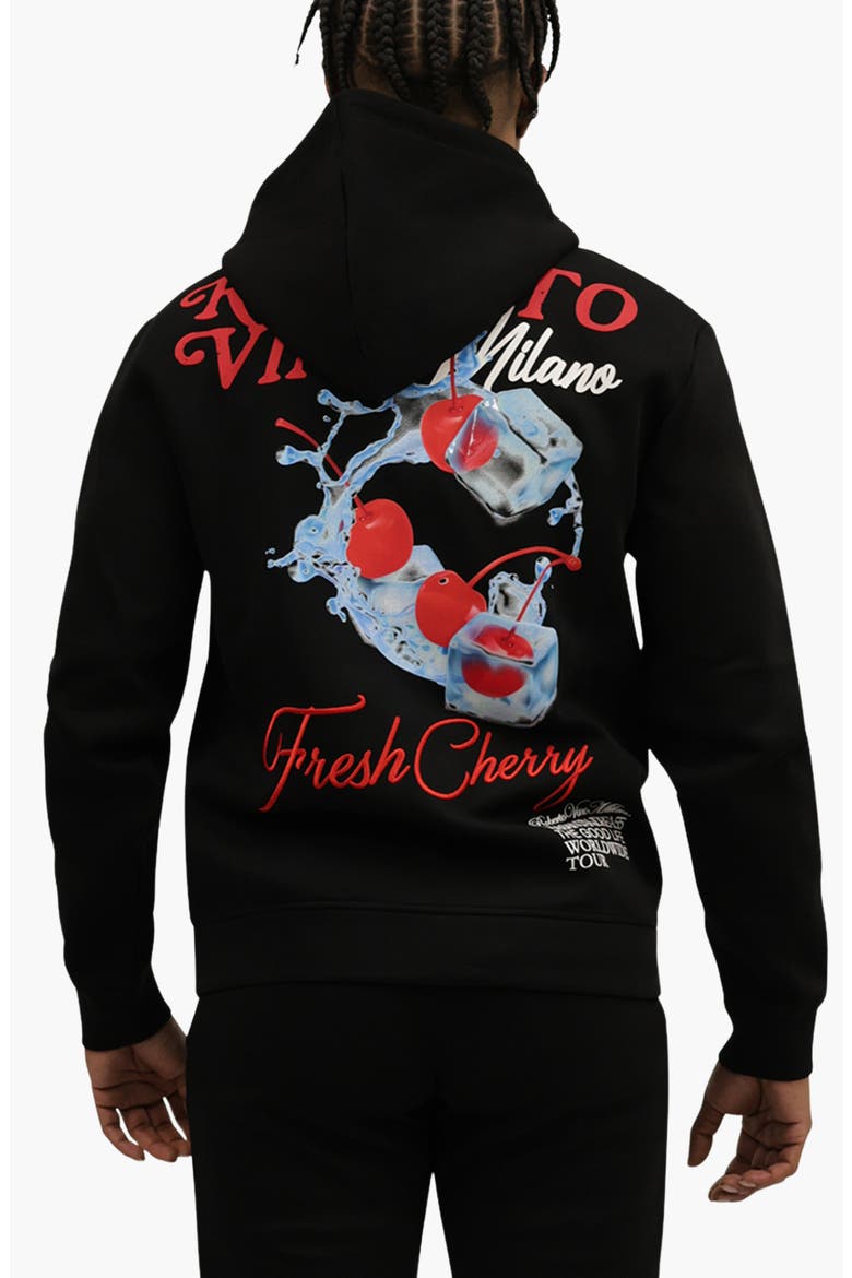 Fresh Cherry Premium Blend Zip Hoodie, Alternate, color, Black