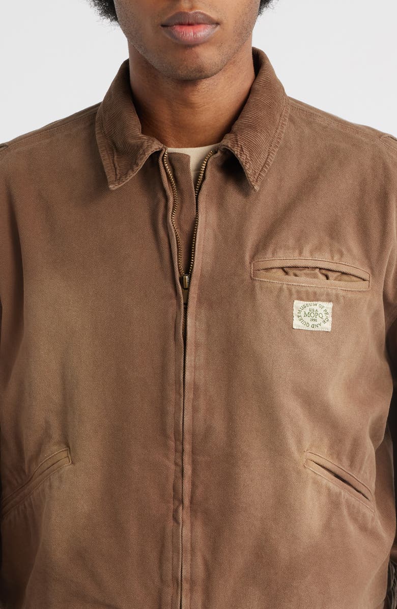 Museum of Peace & Quiet Wordmark Cotton Canvas Work Jacket, Alternate, color, Brown