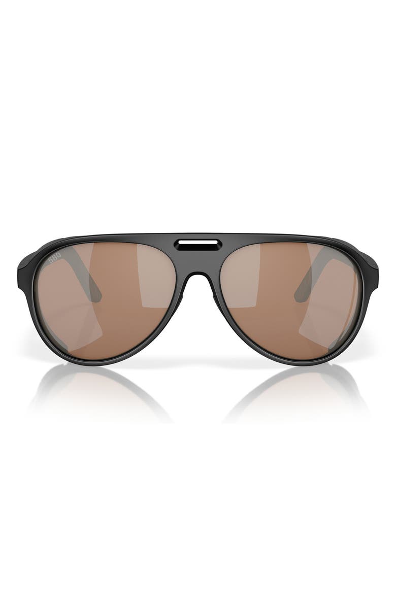Costa Del Mar 59mm Polarized Pilot Sunglasses, Main, color, Black/ Copper Silver