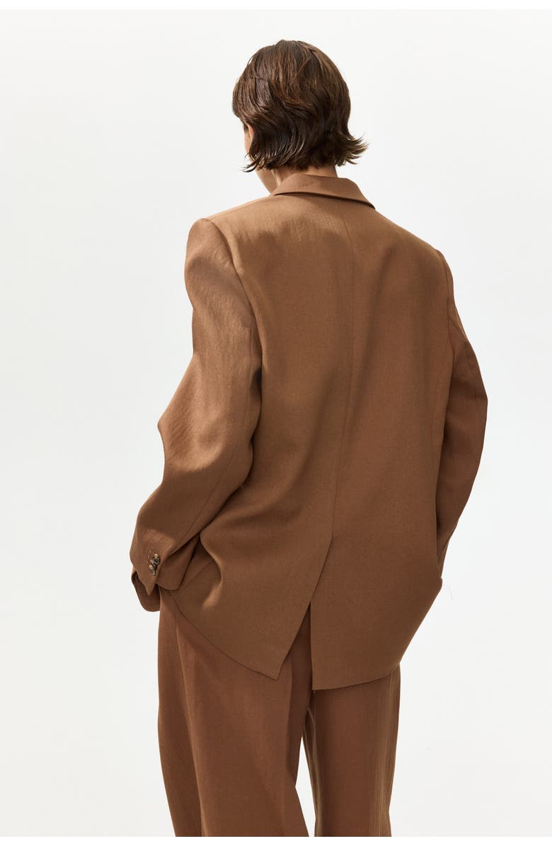 H&M Single-breasted blazer, Alternate, color, Brown