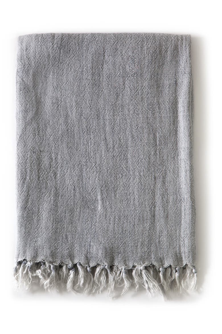 Monterey Linen Blanket, Main, color, OCEAN/ NATURAL
