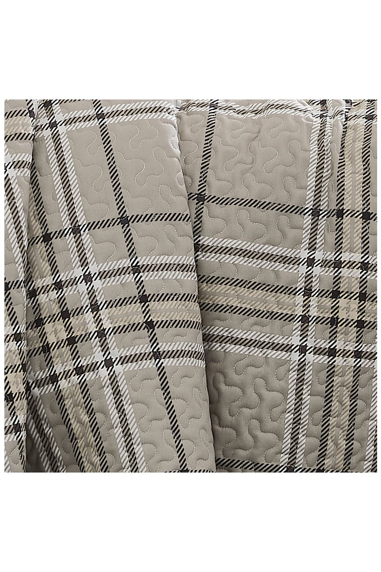 Plaid Collection- Luxury Premium Oversized Quilt Set, Alternate, color, MOCHA