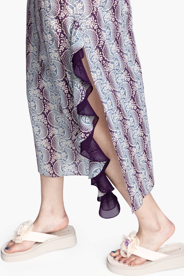 Ombre Ribbons Cotton Ruffle Dress, Alternate, color, AMETHYST MULTI
