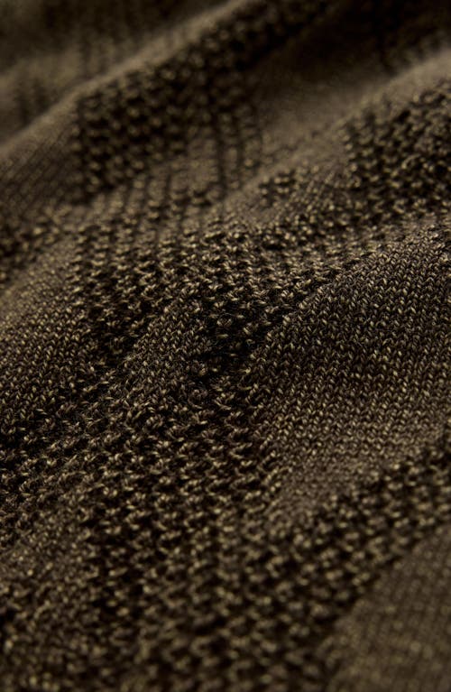 John Varvatos Brycen Broken Argyle Organic Cotton Sweater In Brown