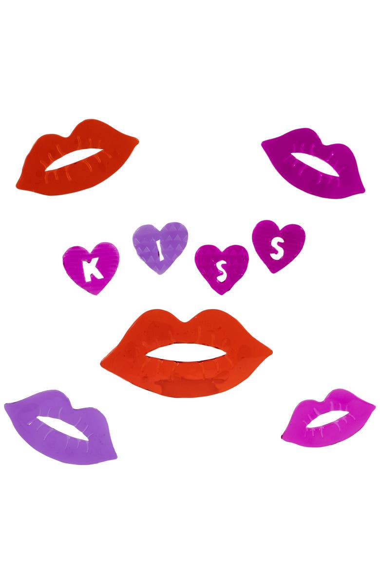 Northlight Set of 5 Double Sided Valentine's Day Gel Window Clings, Alternate, color, Red