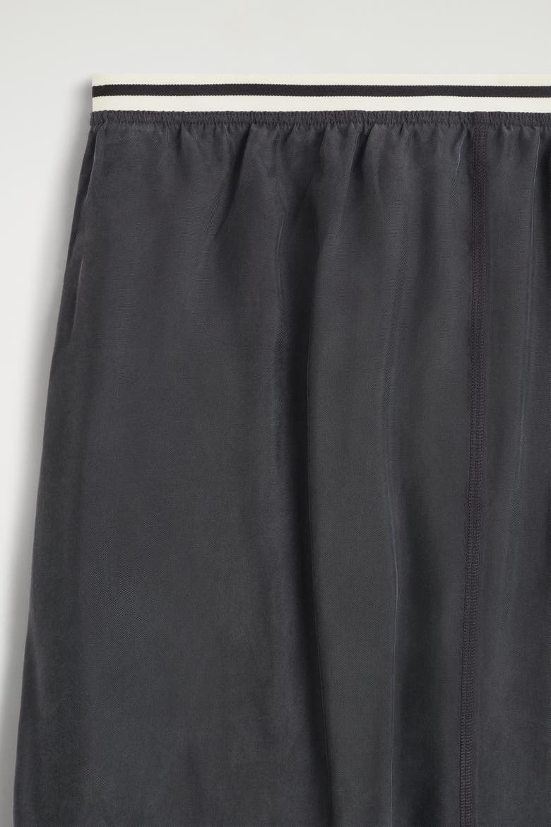 Contrast-Panel Pencil Skirt, Alternate, color, BLACK