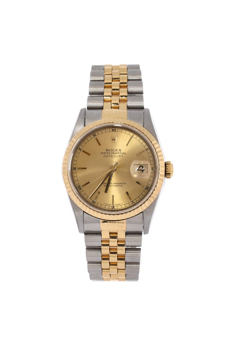 Oyster Perpetual Datejust Automatic Watch Stainless Steel and Yellow Gold 36, Main, color, Metallic Gold