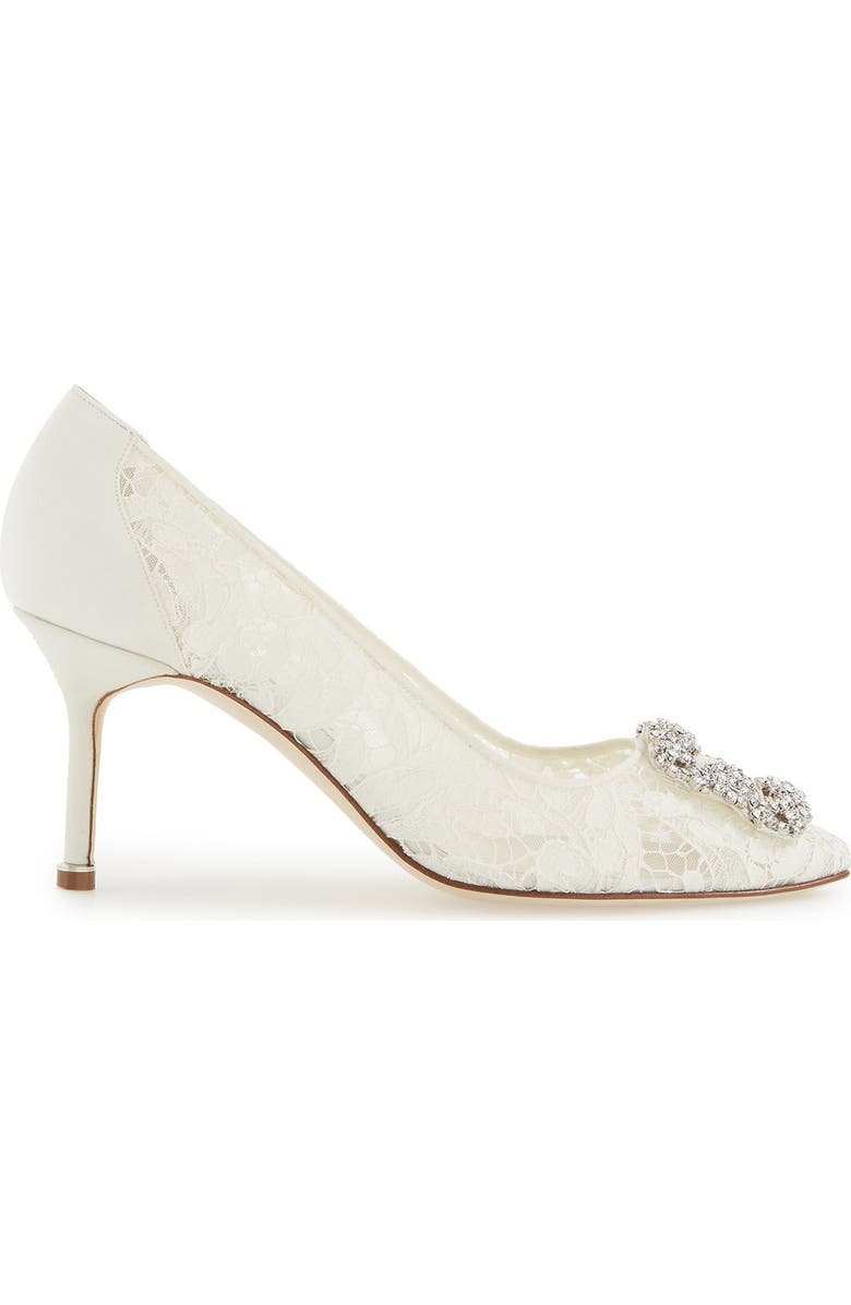 Manolo Blahnik 'Hangisi' Pointy Toe Lace Pump, Alternate, color,
