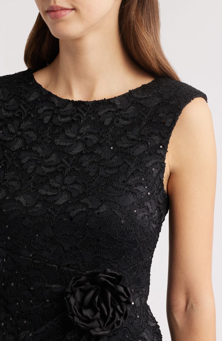Connected Apparel Sequin Lace Sheath Cocktail Dress, Alternate, color, 