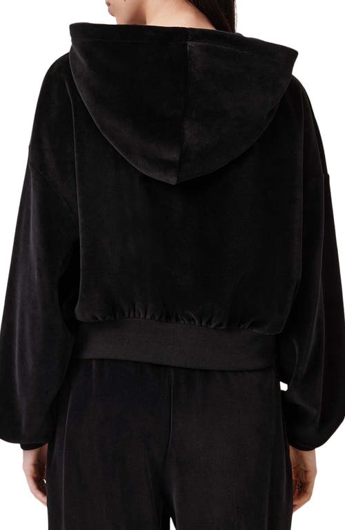 ALLSAINTS ALLSAINTS VINNY FRONT ZIP VELVET HOODIE