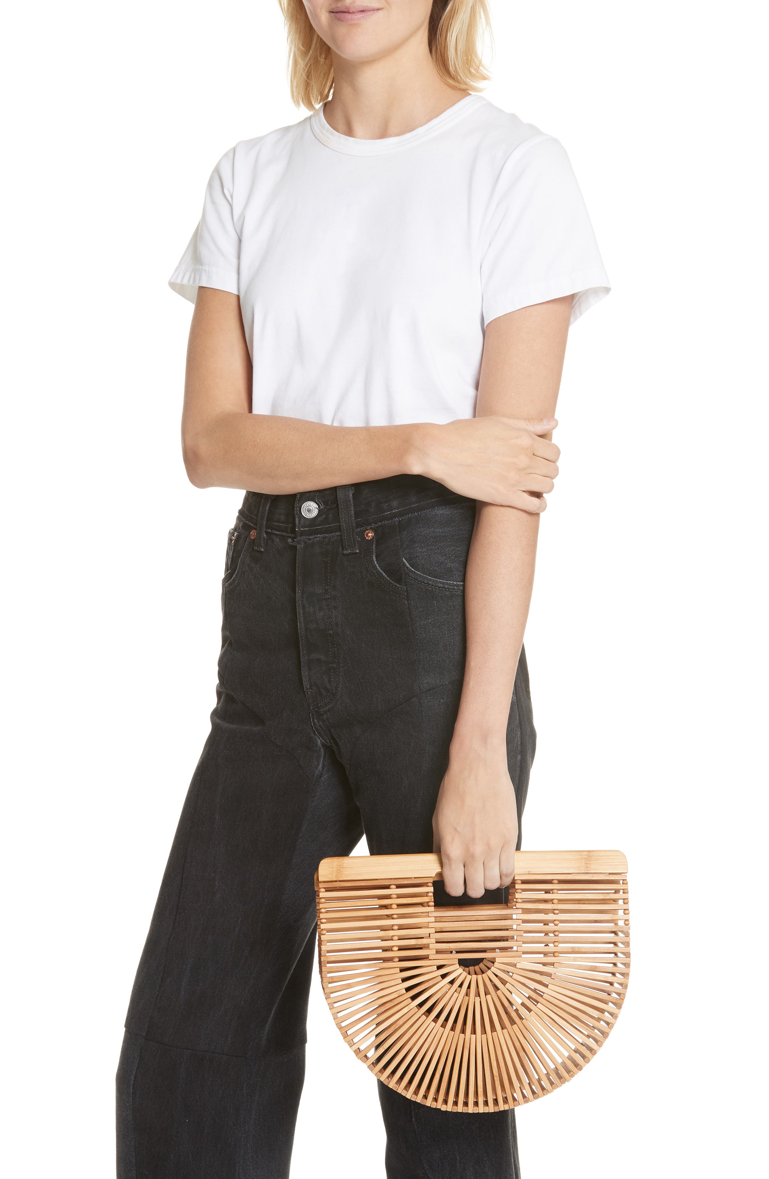 Small Ark Bamboo Handbag, Alternate, color, BAMBOO