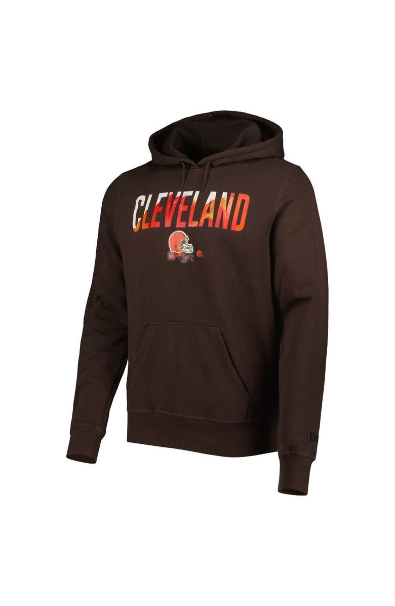 New Era Men's New Era Brown Cleveland Browns Ink Dye Pullover Hoodie, Alternate, color, 