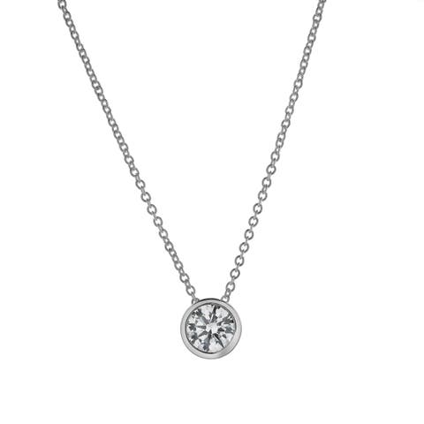Carlyle 14K White Gold Round Lab Grown Diamond Pendant - 0.50 Ctw