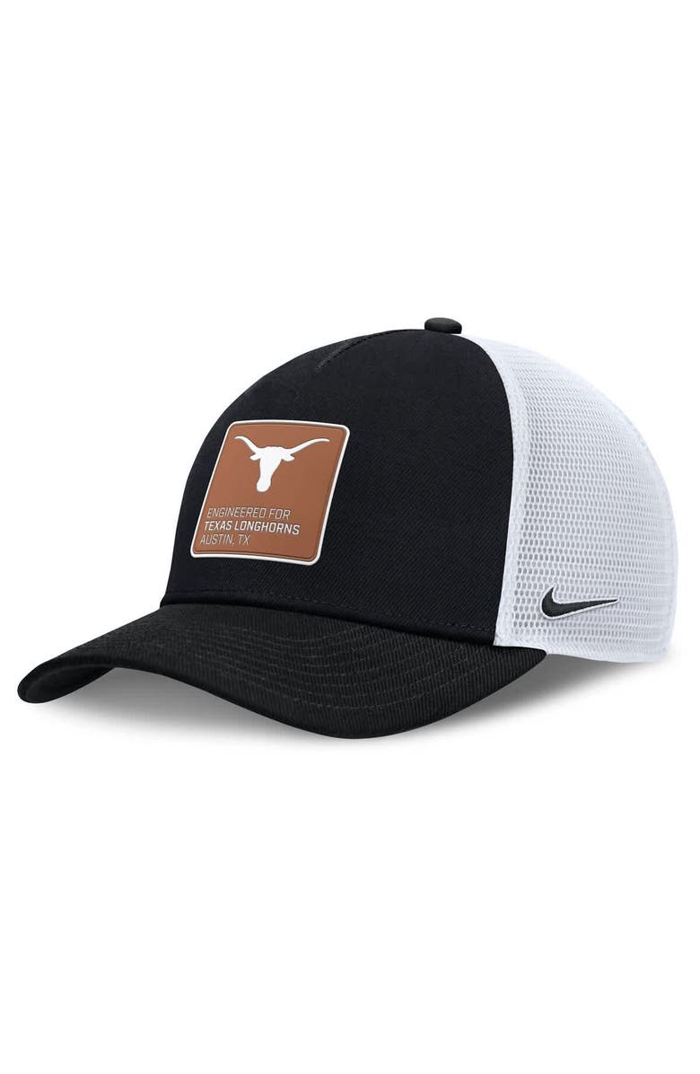 Nike Men's Nike  Black/White Texas Longhorns 2025 On-Field Rise Engineered Trucker Adjustable Hat, Main, color, 