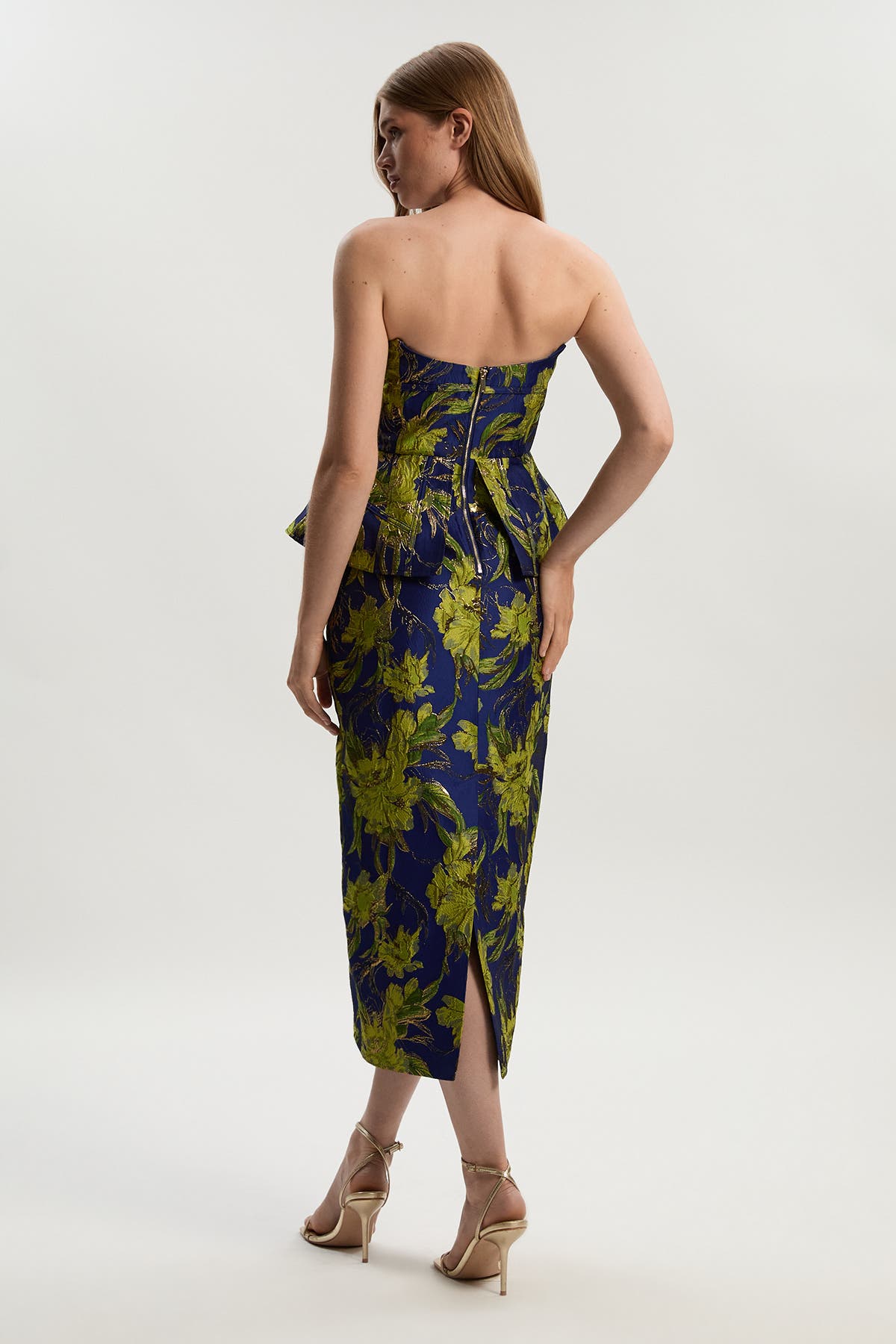 Petite Floral Jacquard Midi Pencil Dress (Women) | Nordstrom