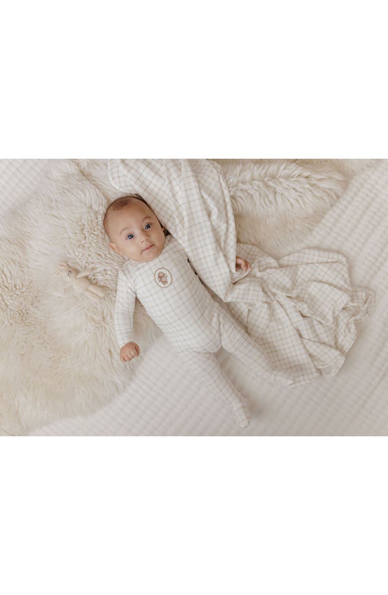 Ely's & Co. Modal French Terry Plaid Sheep Collection - Footie, Alternate, color, Beige