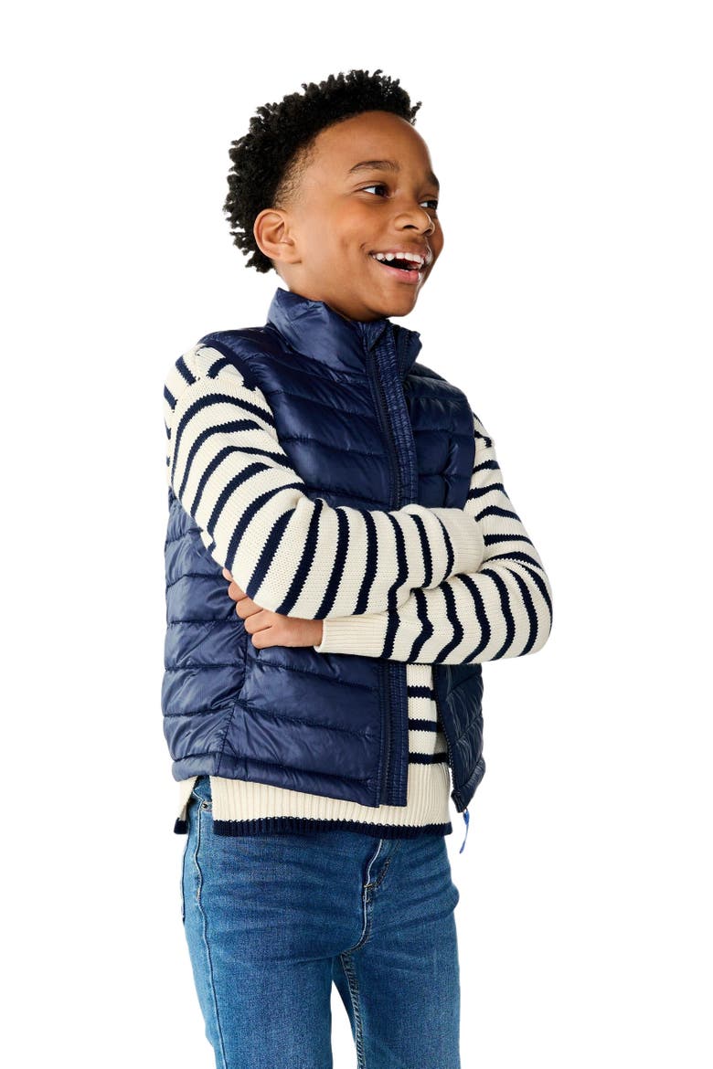 Kids Lightweight Puffer Vest, Alternate, color, Navy