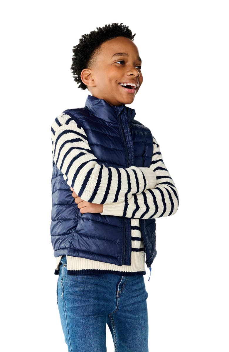Primary Kids Lightweight Puffer Vest, Alternate, color, Navy