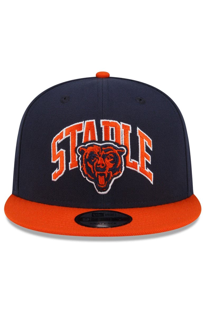New Era x Staple Men's New Era Navy/Orange Chicago Bears NFL x Staple Collection 9FIFTY Snapback Adjustable Hat, Alternate, color, 
