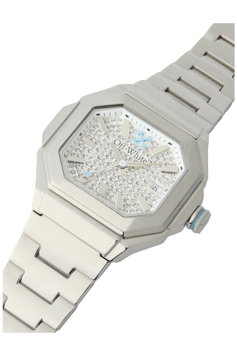 Shift Crystal Bracelet Watch, 38.5mm x 40mm, Alternate, color, STAINLESS STEEL