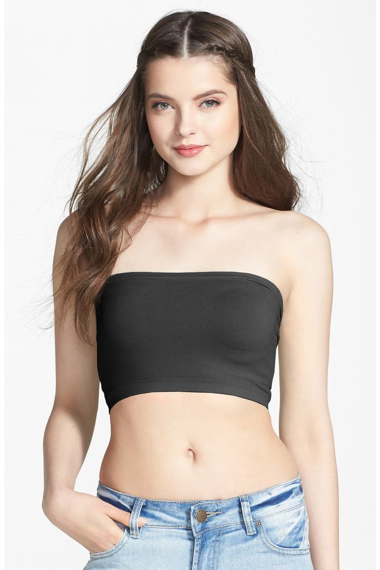 Seamless Long Bandeau, Main, color, BLACK