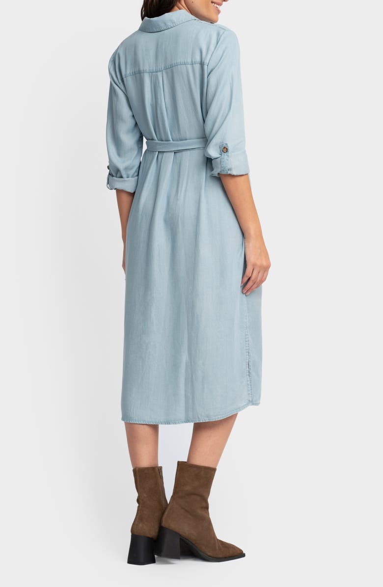 Seraphine Long Sleeve Chambray Maternity/Nursing Shirtdress, Alternate, color, 