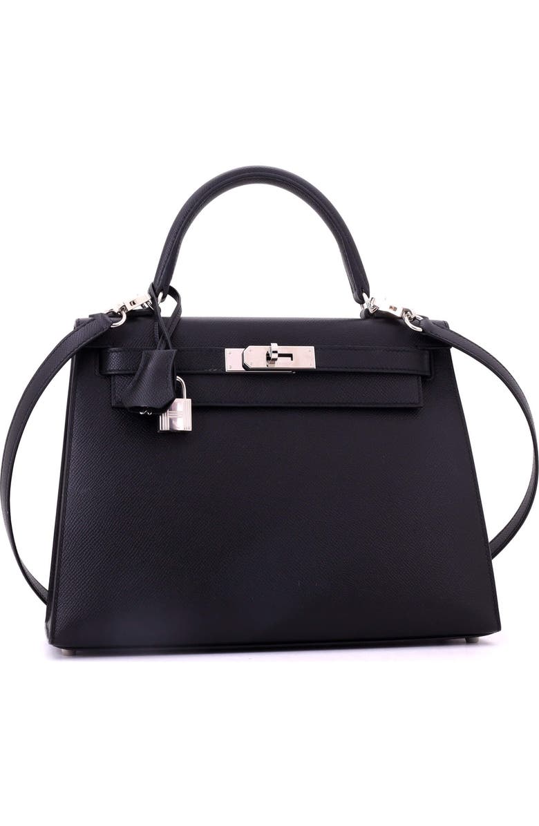 Pre-Owned Hermes Kelly Handbag Black Epsom with Palladium Hardware 28, Alternate, color, Noir