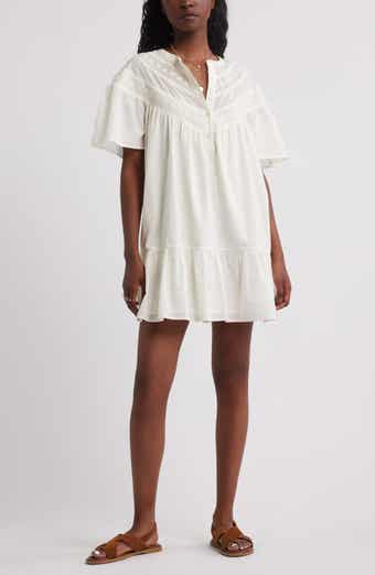 Treasure & Bond Lace Yoke Cotton Shift Dress
