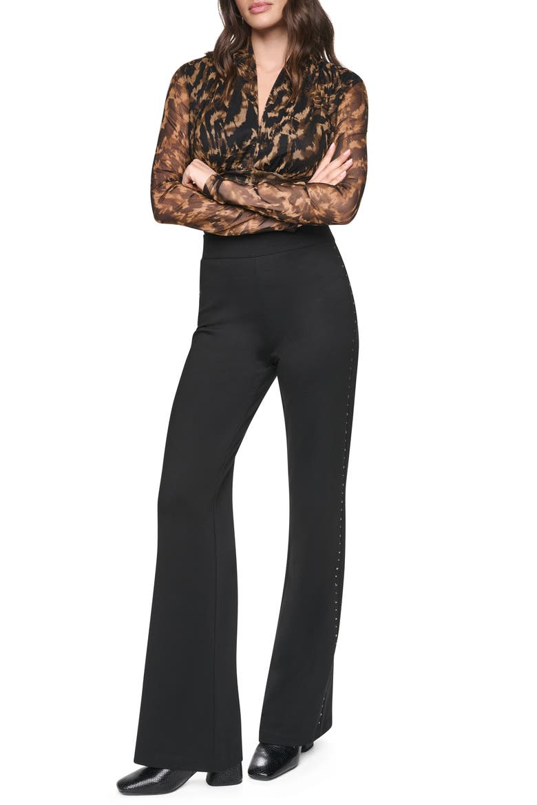 Pull-On Wide Leg Ponte Pants, Alternate, color, BLACK