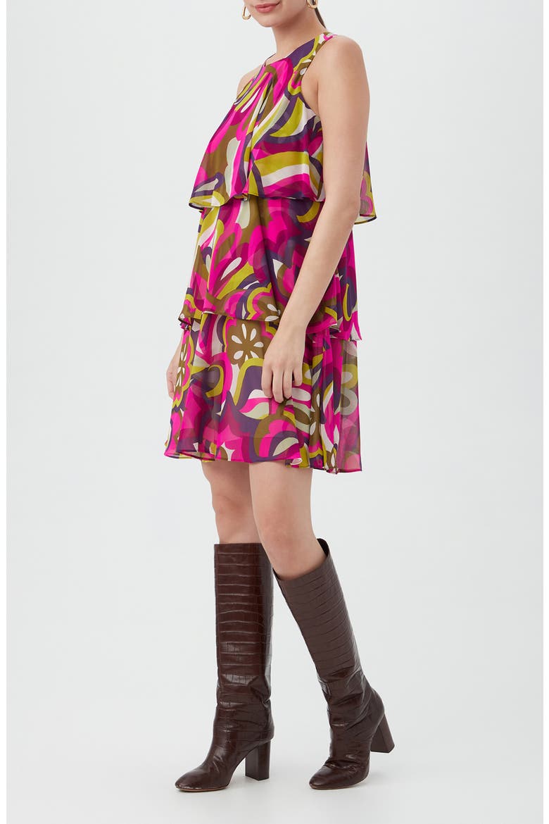 Stride Tiered Dress, Alternate, color, TRINA PINK MULTI