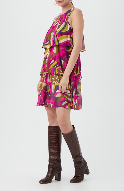 Trina Turk Stride Tiered Dress In Multi