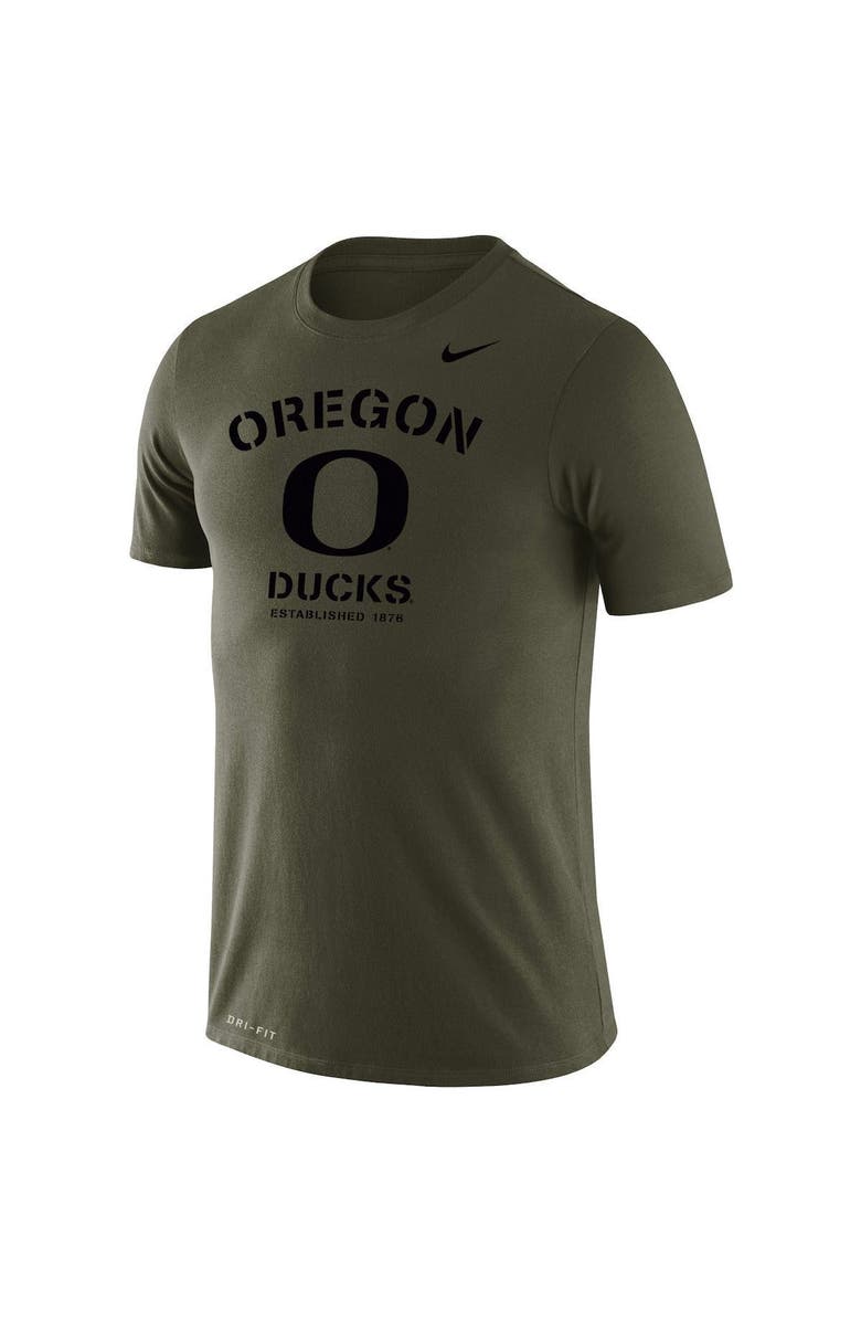 Nike Men's Nike Olive Oregon Ducks Stencil Arch Performance T-Shirt, Alternate, color,