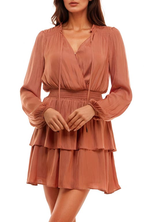 SOCIALITE SOCIALITE LONG SLEEVE TIERED MINIDRESS