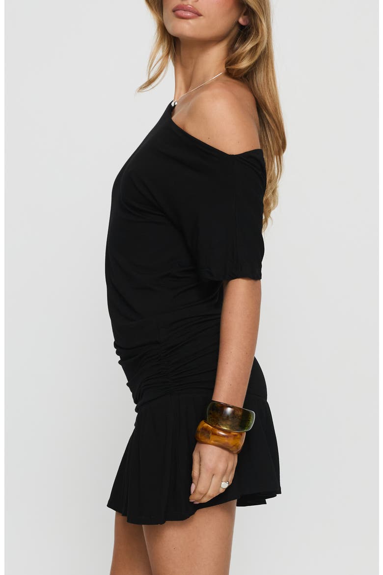 Haylo Off the Shoulder Minidress, Alternate, color, BLACK