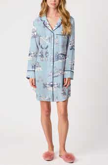 Katie Kime Apres Ski Toile Cotton Blend Sleep Shirt
