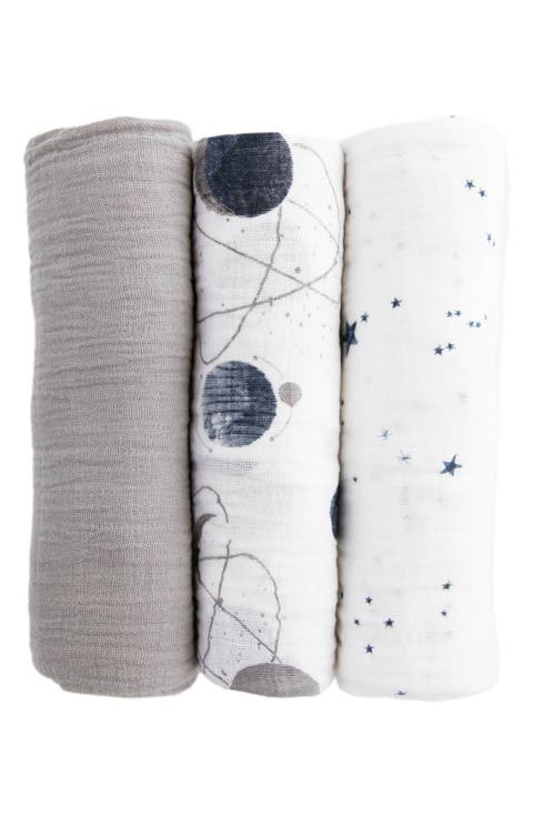 3-Pack Cotton Muslin Swaddle Blankets