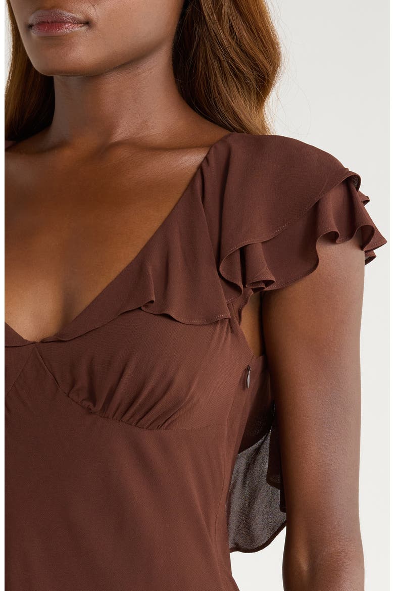 Arni Cap Sleeve Empire Waist Minidress, Alternate, color, CAFE