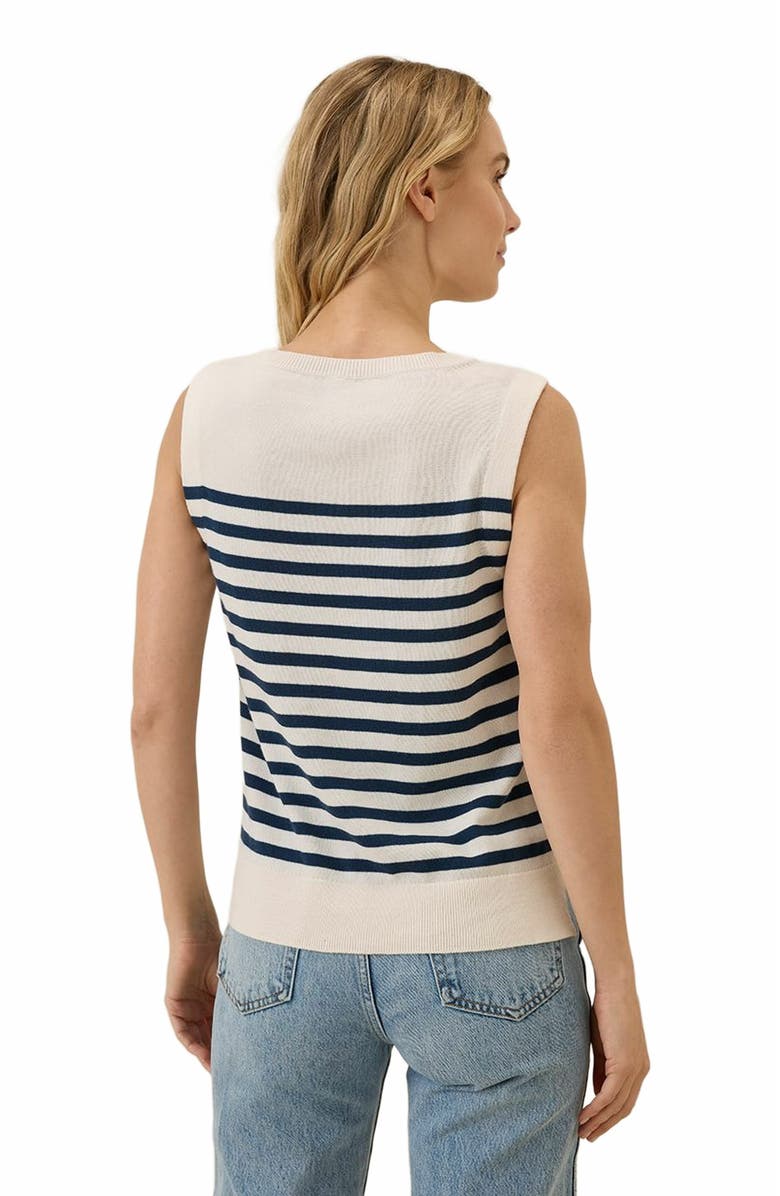 Pact Organic Cotton Classic Fine Knit Shell, Alternate, color, Navy Laguna Stripe