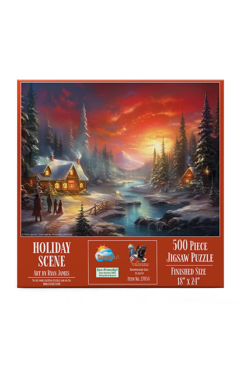 Sunsout Holiday Scene 500 piece Jigsaw Puzzle for Adults, Alternate, color, Multicolor
