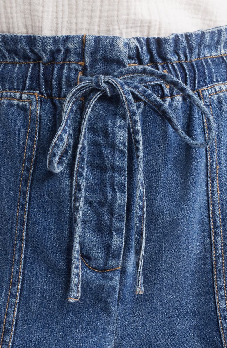 Rails Foster Paperbag Denim Shorts, Alternate, color, Classic Blue