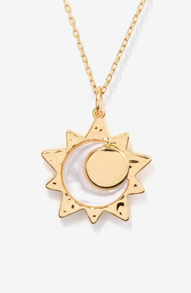 Little Sky Stone Eclipse Charm Necklace, Main, color, Mother Of Pearl