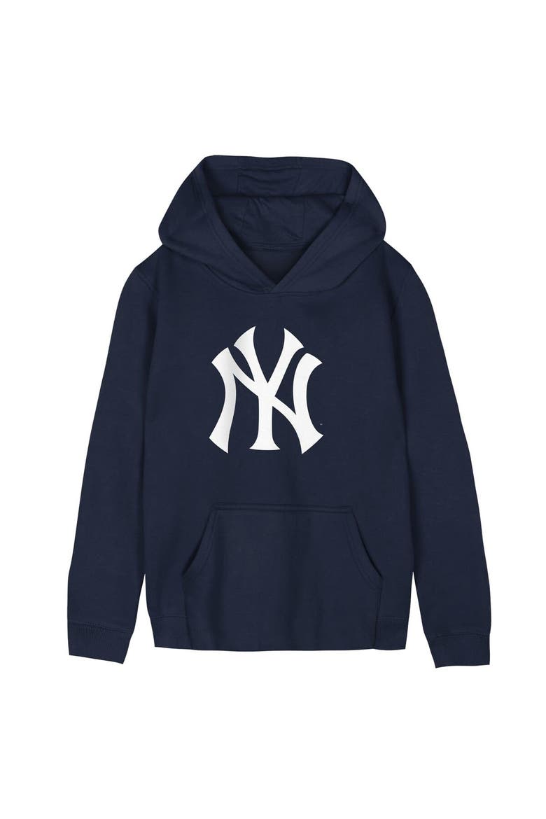 Preschool Outerstuff  Navy New York Yankees Primary Logo Fleece Hoodie, Main, color, Navy
