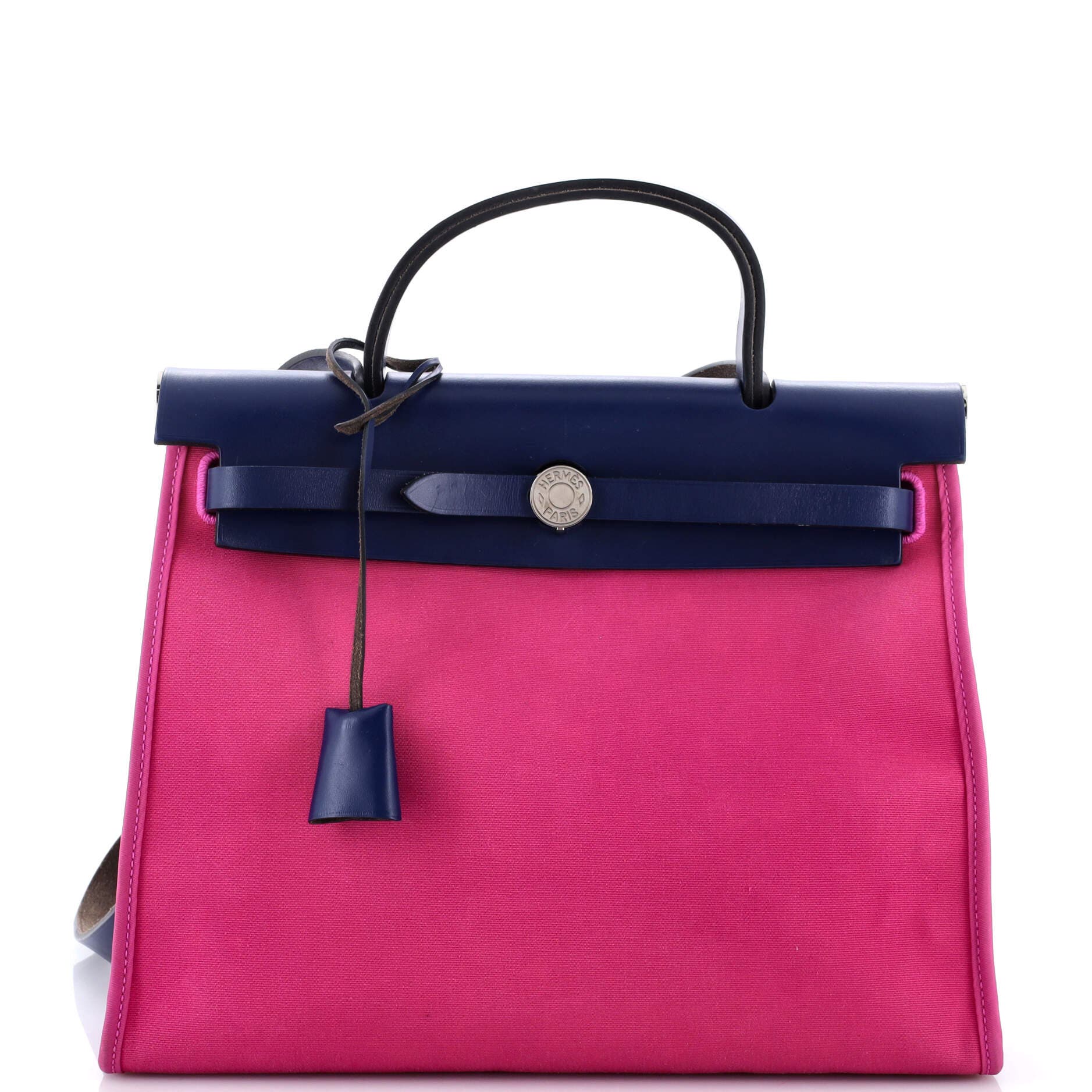Pre-Owned Hermes Herbag Zip Leather and Toile 31, Main, color, Magnolia