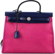 Pre-Owned Hermes Herbag Zip Leather and Toile 31