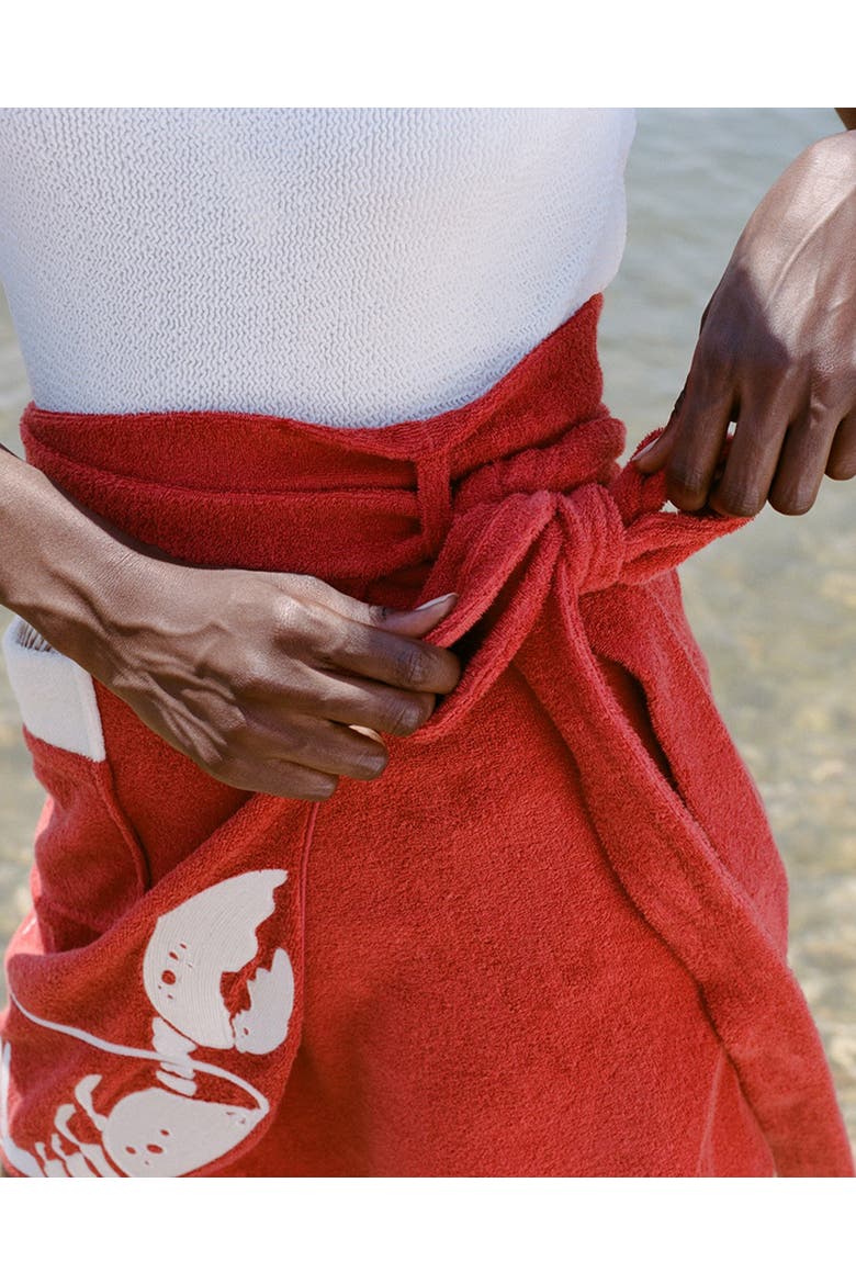 Better Half Hand Towel Mini Skirt, Alternate, color, Red