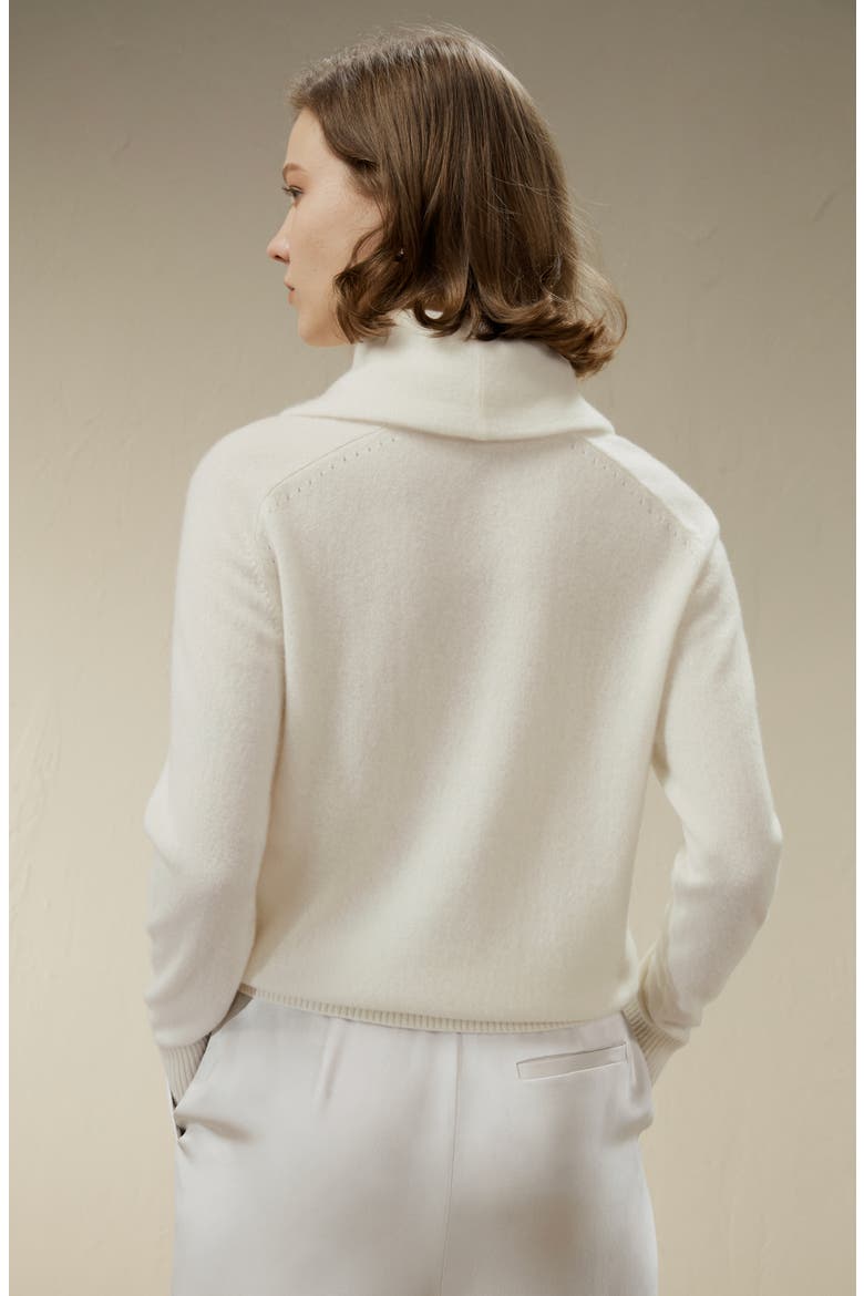 Women's Cashmere Cowl Neck Sweater, Alternate, color, White